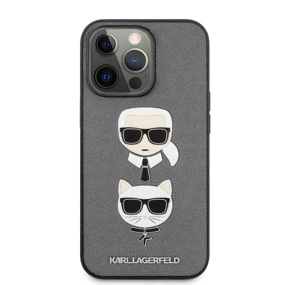 Karl Lagerfeld PU Saffiano Case With Embossed Karl & Choupette Head For iPhone 13 Pro (6.1 Karl Lagerfeld PU Saffiano Case With Embossed Karl & Choupette Head For iPhone 13 Pro (6.1